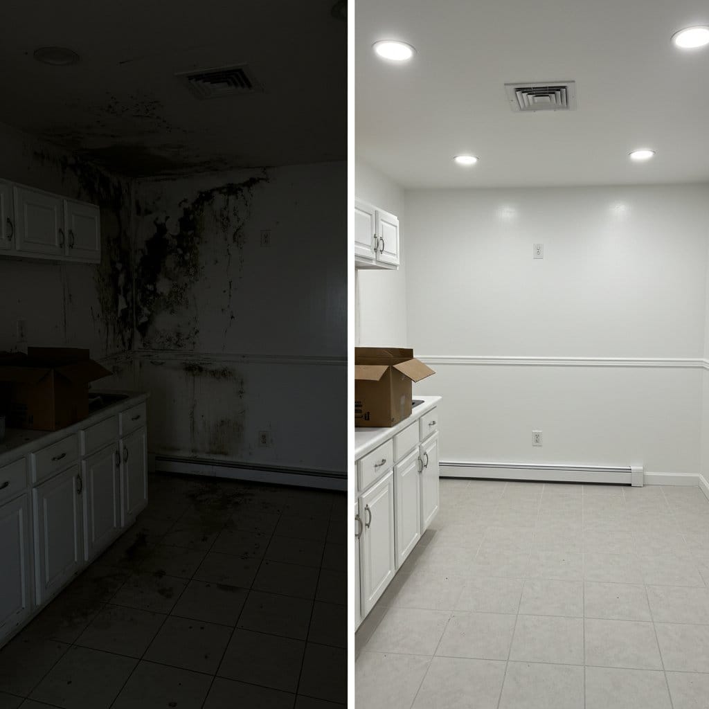 Mold Inspection & Moisture Assessment restoration β home kitchen of colonial residence in Paramus, NJ